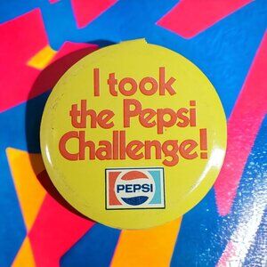 VTG "I Took The Pepsi Challenge" Collectible Badge Button 1980s Nostalgic Logo